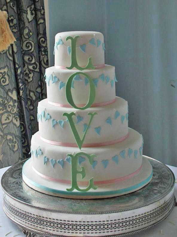4 Tier L O V E Wedding Cake